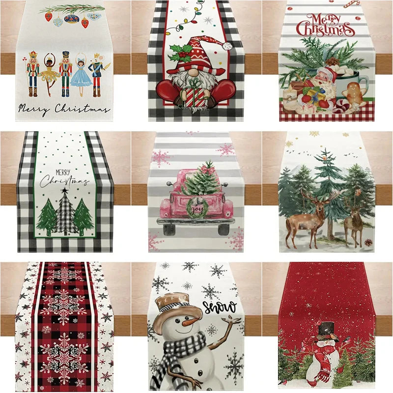 Festive Linen Table Runner – Decorative Dining Table Cover for Seasonal Décor - Home Fads 
