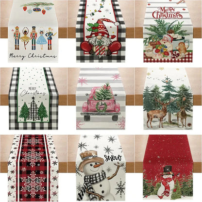 Festive Linen Table Runner – Decorative Dining Table Cover for Seasonal Décor - Home Fads 