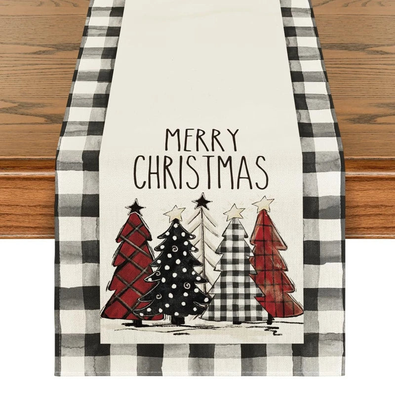 Festive Linen Table Runner – Decorative Dining Table Cover for Seasonal Décor - Home Fads 