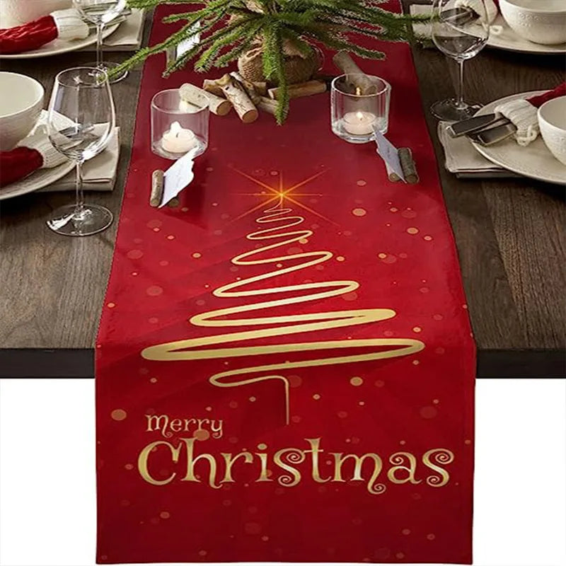 Festive Linen Table Runner – Decorative Dining Table Cover for Seasonal Décor - Home Fads 