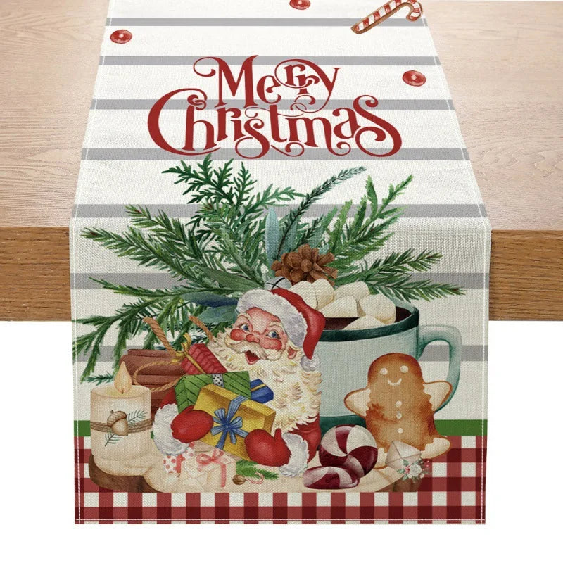 Festive Linen Table Runner – Decorative Dining Table Cover for Seasonal Décor - Home Fads 