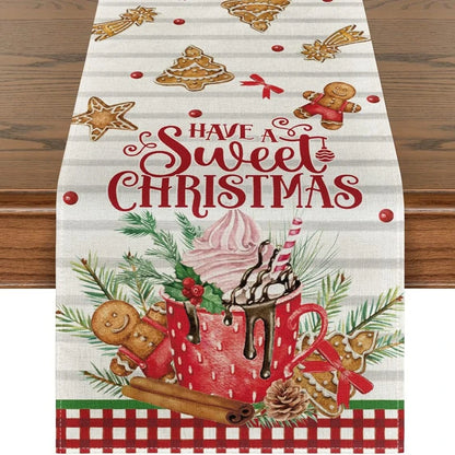 Festive Linen Table Runner – Decorative Dining Table Cover for Seasonal Décor - Home Fads 