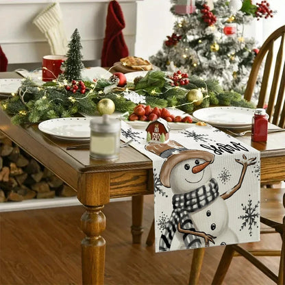 Festive Linen Table Runner – Decorative Dining Table Cover for Seasonal Décor - Home Fads 