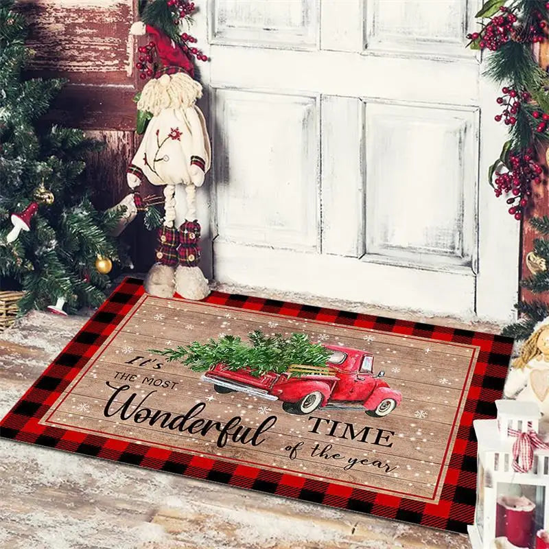 Festive-Themed Anti-Slip Door Mat – 60x40 cm Entrance, Bathroom, Bedroom, and Floor Rug for Seasonal Décor - Home Fads 