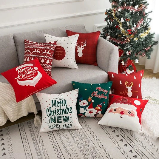 Festive Cushion Covers – Playful Designs Featuring Seasonal Characters for Home Décor and Gifts