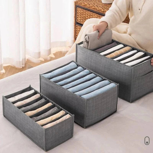 Foldable Cloth Storage Box with Handle - Three Sizes for Organizing Wardrobe Clothes: Neat and Efficient Storage Solution - Home Fads 