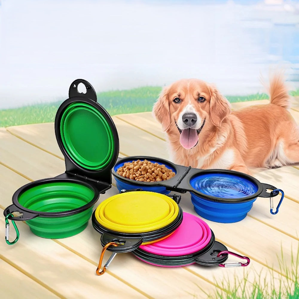 Foldable, Collapsible, Portable Dual-Function Pet Bowl for Dogs and Cats: Compact Solution for Feeding and Hydration on the Go - Home Fads 
