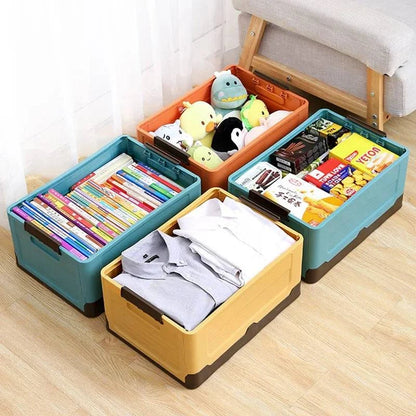 Foldable Storage Box with Lid - Multifunctional Organizer Container for Clothes, Toys and Sundries - Home Fads 