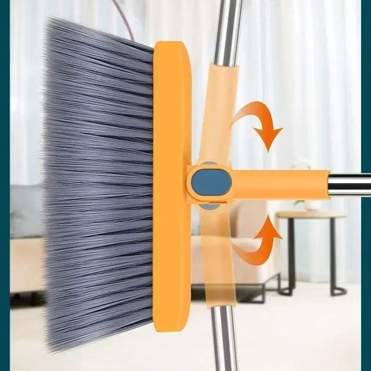 Folding Broom and Dustpan Set – Hair Comb Teeth for Easy Debris Removal, 45° Angled Design for Corners, and Compact Storage - Home Fads 