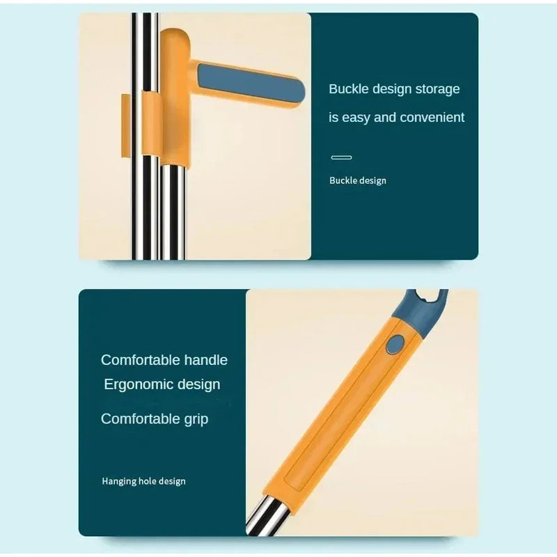 Folding Broom and Dustpan Set – Hair Comb Teeth for Easy Debris Removal, 45° Angled Design for Corners, and Compact Storage - Home Fads 