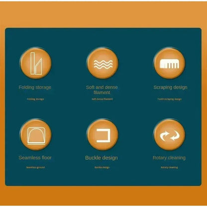 Folding Broom and Dustpan Set – Hair Comb Teeth for Easy Debris Removal, 45° Angled Design for Corners, and Compact Storage - Home Fads 