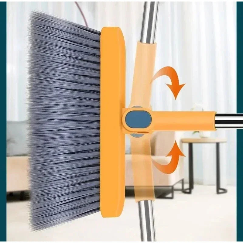Folding Broom and Dustpan Set – Hair Comb Teeth for Easy Debris Removal, 45° Angled Design for Corners, and Compact Storage - Home Fads 