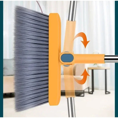 Folding Broom and Dustpan Set – Hair Comb Teeth for Easy Debris Removal, 45° Angled Design for Corners, and Compact Storage - Home Fads 