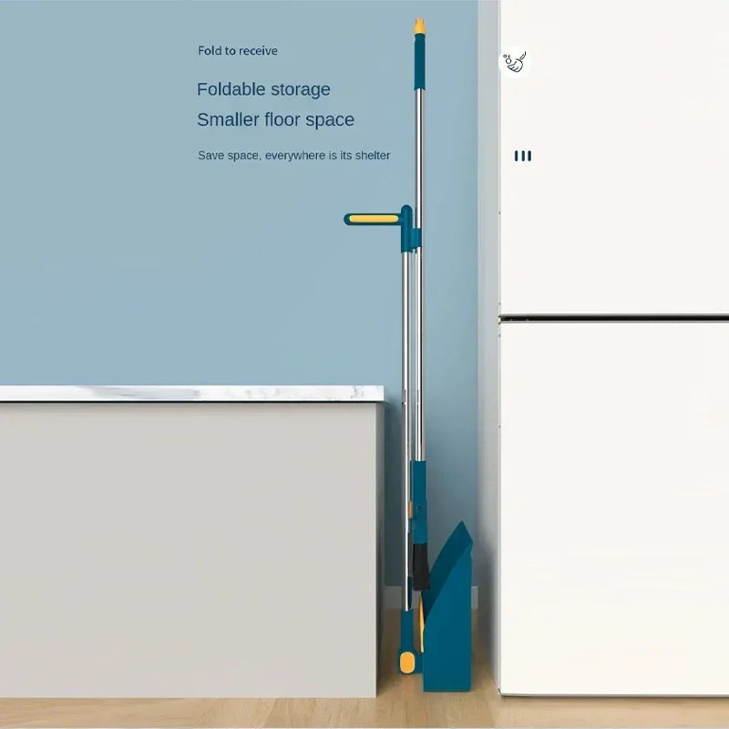 Folding Broom and Dustpan Set – Hair Comb Teeth for Easy Debris Removal, 45° Angled Design for Corners, and Compact Storage - Home Fads 