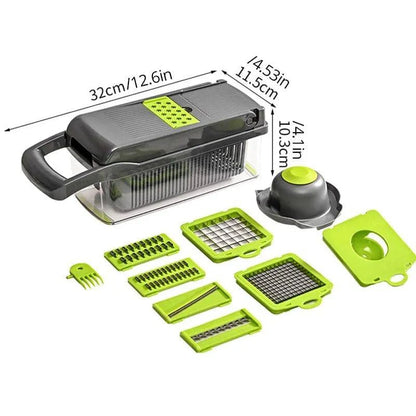 Fruits and Vegetable Chopper – 14-in-1 Mandoline Slicer, Cutter, and Grater – Multifunctional Kitchen Tool - Home Fads 