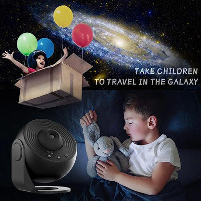 Galaxy Projector with 13 Planet Discs – 360° Rotating Planetarium, HD Night Light with Aurora, Stars, and Timer for Bedroom or Holiday Decor - Home Fads 