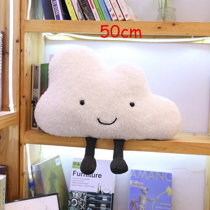 Almohada de peluche con forma de nube sonriente: cojín de peluche suave para niños, bebés y niñas: regalo adorable para dormitorios y guarderías