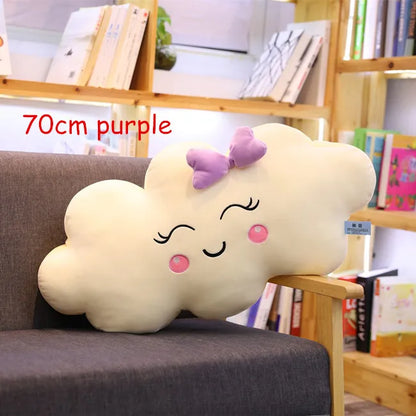 Almohada de peluche con forma de nube sonriente: cojín de peluche suave para niños, bebés y niñas: regalo adorable para dormitorios y guarderías