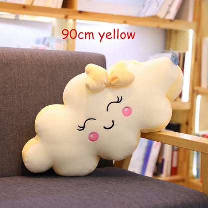 Almohada de peluche con forma de nube sonriente: cojín de peluche suave para niños, bebés y niñas: regalo adorable para dormitorios y guarderías