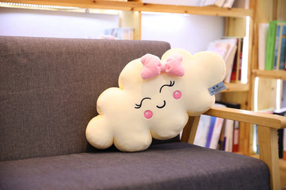 Almohada de peluche con forma de nube sonriente: cojín de peluche suave para niños, bebés y niñas: regalo adorable para dormitorios y guarderías