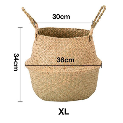 Handcrafted Natural Basket & Plant Pot Cover: Decorative Storage for Home | Multipurpose Organizer | Available in 7 Sizes - Home Fads 