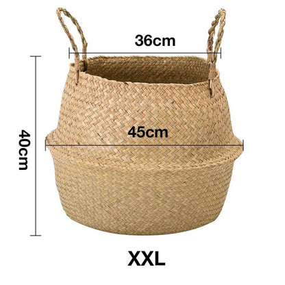 Handcrafted Natural Basket & Plant Pot Cover: Decorative Storage for Home | Multipurpose Organizer | Available in 7 Sizes - Home Fads 