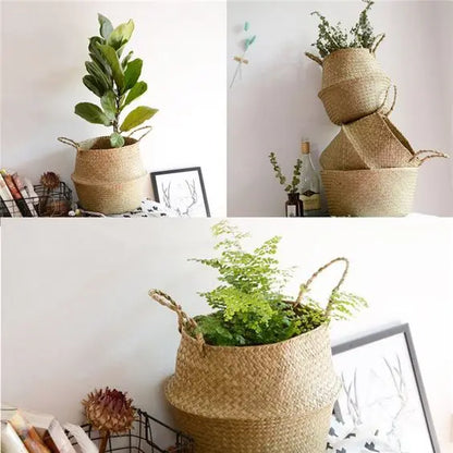 Handcrafted Natural Basket & Plant Pot Cover: Decorative Storage for Home | Multipurpose Organizer | Available in 7 Sizes - Home Fads 