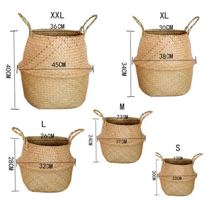 Handcrafted Natural Basket & Plant Pot Cover: Decorative Storage for Home | Multipurpose Organizer | Available in 7 Sizes - Home Fads 