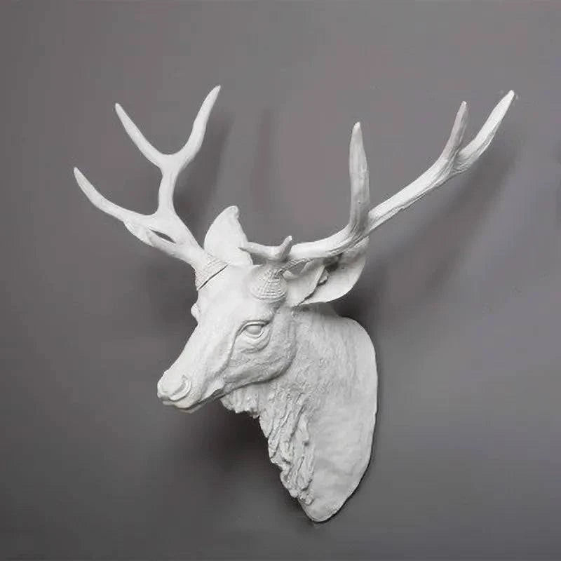 Handcrafted Resin Faux Deer Head - Contemporary European Farmhouse Wall Decor - Home Fads 