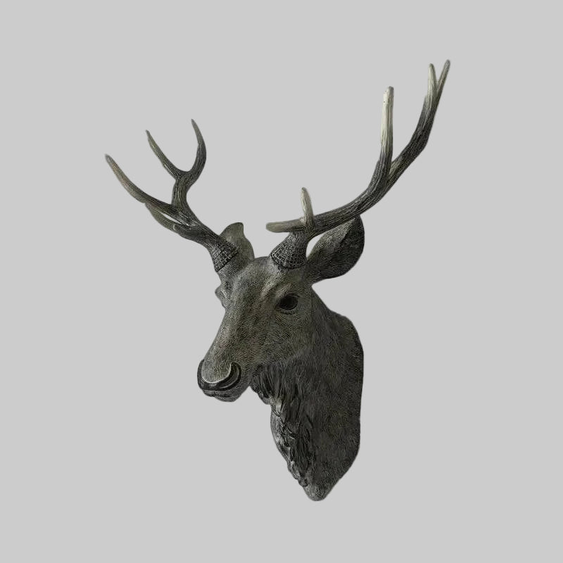 Handcrafted Resin Faux Deer Head - Contemporary European Farmhouse Wall Decor - Home Fads 