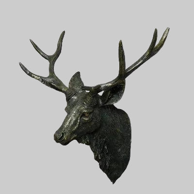 Handcrafted Resin Faux Deer Head - Contemporary European Farmhouse Wall Decor - Home Fads 