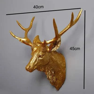 Handcrafted Resin Faux Deer Head - Contemporary European Farmhouse Wall Decor - Home Fads 