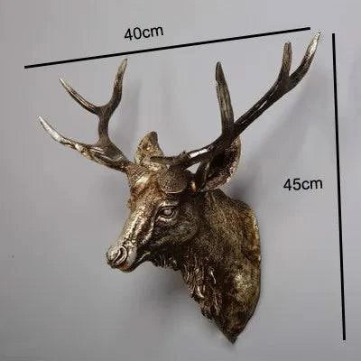 Handcrafted Resin Faux Deer Head - Contemporary European Farmhouse Wall Decor - Home Fads 