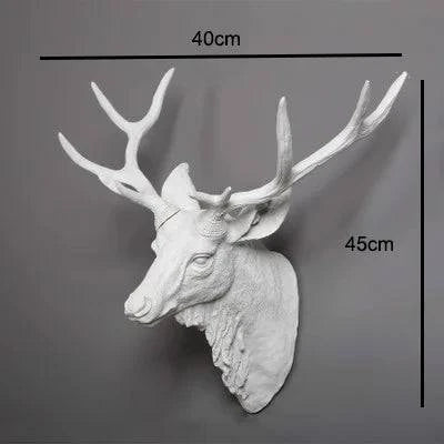 Handcrafted Resin Faux Deer Head - Contemporary European Farmhouse Wall Decor - Home Fads 