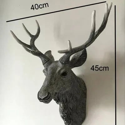 Handcrafted Resin Faux Deer Head - Contemporary European Farmhouse Wall Decor - Home Fads 