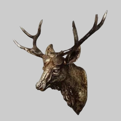 Handcrafted Resin Faux Deer Head - Contemporary European Farmhouse Wall Decor - Home Fads 