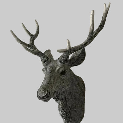 Handcrafted Resin Faux Deer Head - Contemporary European Farmhouse Wall Decor - Home Fads 