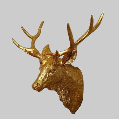 Handcrafted Resin Faux Deer Head - Contemporary European Farmhouse Wall Decor - Home Fads 