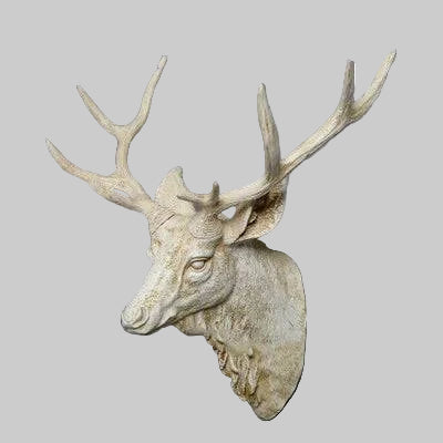 Handcrafted Resin Faux Deer Head - Contemporary European Farmhouse Wall Decor - Home Fads 