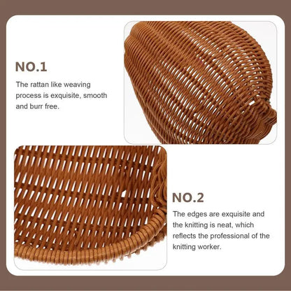 Handwoven Rattan Fruit Basket – Chicken-Shaped Decorative Storage Tray for Bread, Snacks, and Easter Egg Hunts - Home Fads 
