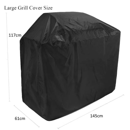 Heavy-Duty Waterproof BBQ Grill Cover – UV-Resistant, Dustproof, All-Weather Outdoor Protection for Gas, Charcoal & Electric Grills – Available in 5 Sizes, Black - Home Fads 
