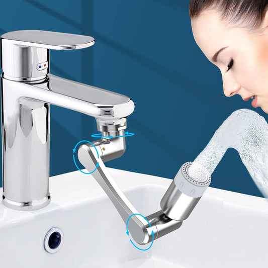 High-Quality Metal Faucet Extender with 1080° Rotational Swivel Arm for Kitchen and Bathroom - Home Fads