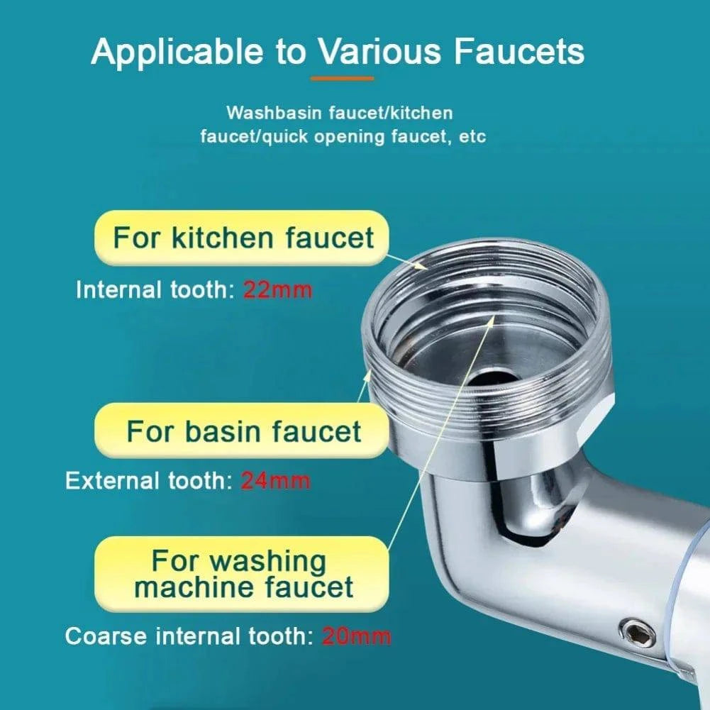 High-Quality Metal Faucet Extender with 1080° Rotational Swivel Arm for Kitchen and Bathroom - Home Fads
