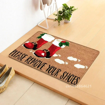 Holiday Doormat - Snowman, Gnomes & Elk Design for Indoor/Outdoor Entrance – Seasonal Home Decor Door Mat - Home Fads 