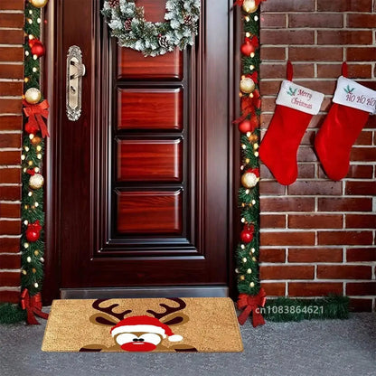 Holiday Doormat - Snowman, Gnomes & Elk Design for Indoor/Outdoor Entrance – Seasonal Home Decor Door Mat - Home Fads 