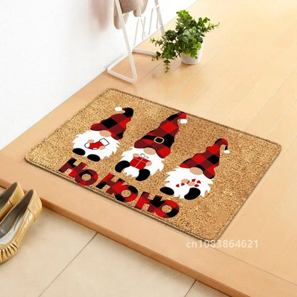 Holiday Doormat - Snowman, Gnomes & Elk Design for Indoor/Outdoor Entrance – Seasonal Home Decor Door Mat - Home Fads 