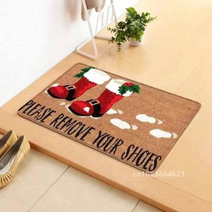 Holiday Doormat - Snowman, Gnomes & Elk Design for Indoor/Outdoor Entrance – Seasonal Home Decor Door Mat - Home Fads 