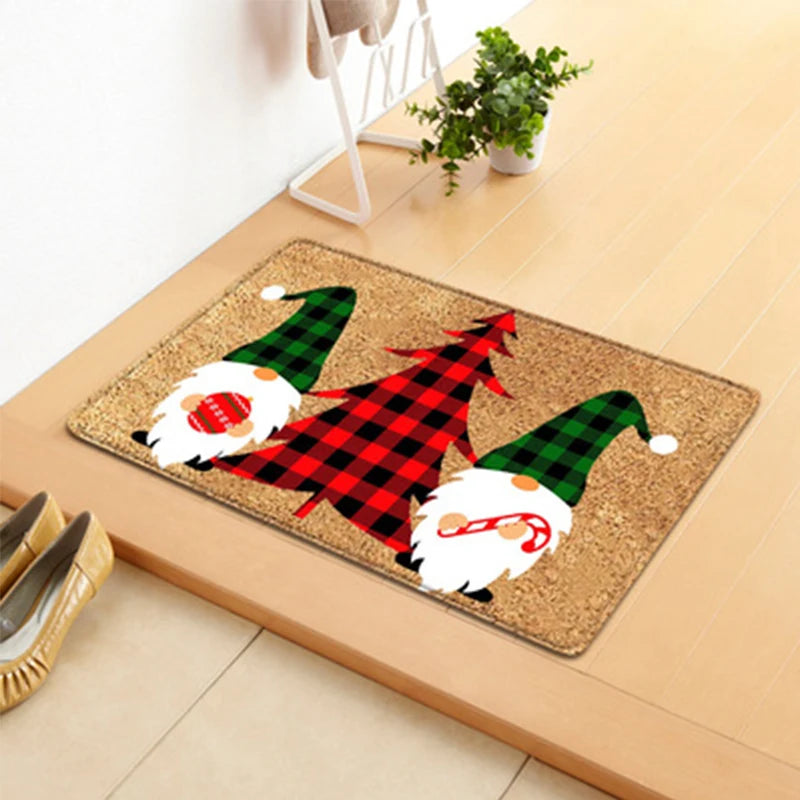 Holiday Doormat - Snowman, Gnomes & Elk Design for Indoor/Outdoor Entrance – Seasonal Home Decor Door Mat - Home Fads 