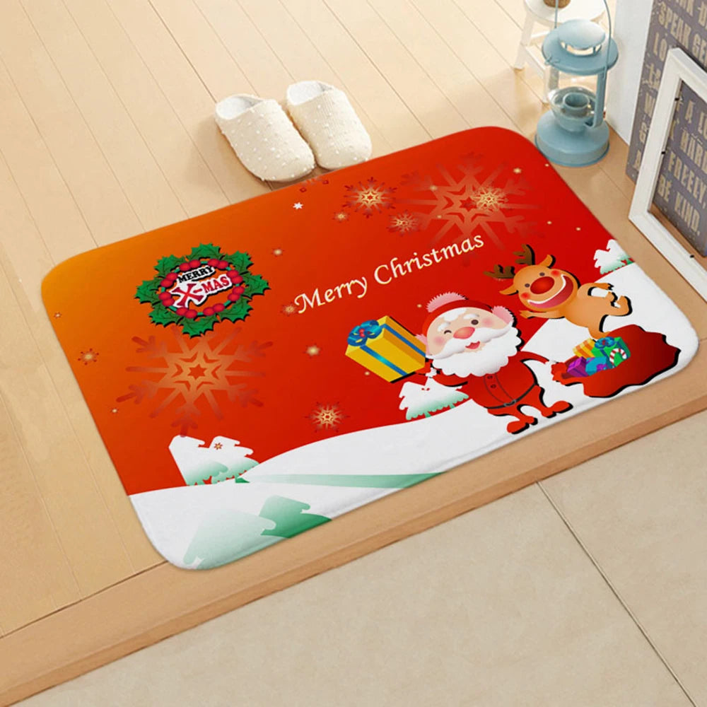 Holiday Doormat - Snowman, Gnomes & Elk Design for Indoor/Outdoor Entrance – Seasonal Home Decor Door Mat - Home Fads 