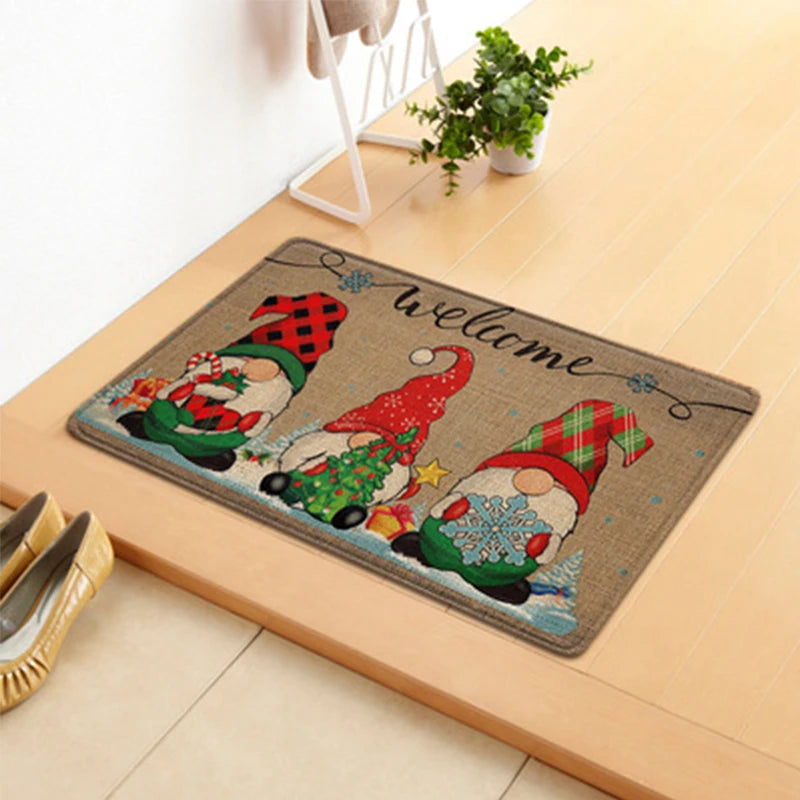 Holiday Doormat - Snowman, Gnomes & Elk Design for Indoor/Outdoor Entrance – Seasonal Home Decor Door Mat - Home Fads 